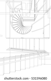 Staircase Perspective Vector 20