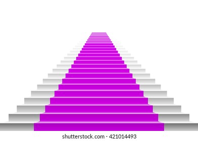 staircase with pink carpet Large resolution 3d render art
