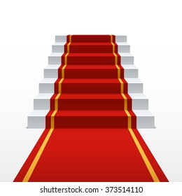 Staircase with red carpet