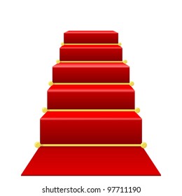 Staircase with red carpet