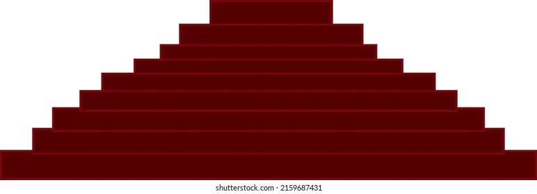 Staircase with red carpet, Vector Illustration, Motivational Concept