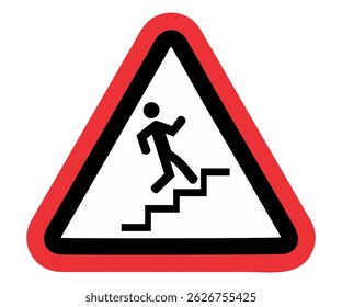 Staircase safety sign symbol vector 