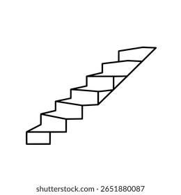 Una escalera mostrada en un estilo de arte lineal simple y limpio. Un icono minimalista que representa el progreso, la ambición, el éxito o un elemento arquitectónico.