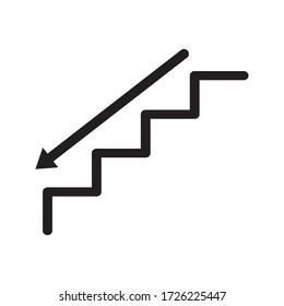 The staircase sign is down. vector icon upstairs for any purpose