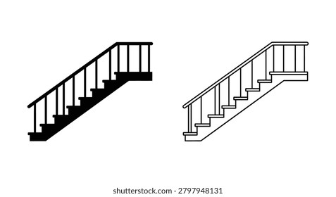 Staircase Silhouette Against White Background A Two Tone Architectural Shape stairs steps stairway architecture building