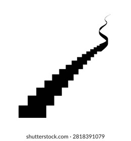 Staircase silhouette against a white background simple geometric form