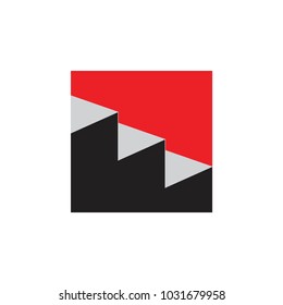 staircase in square design logo vector