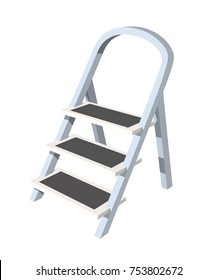 Staircase stepladder on a white background tool repair vector illustration