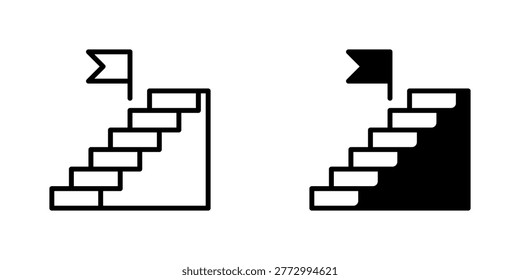 Staircase Success Vector Line Icon for Business and Strategy
