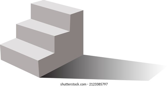 Staircase of three steps in 3D vector image