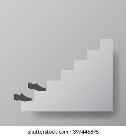 staircase upstairs vector. Stair up steps to success conceptual illustration