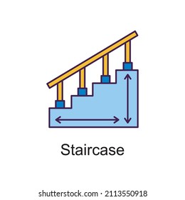 Ilustración de diseño de iconos de esquema rellenado por vector de escalera. Símbolo de mejoras en el hogar sobre el fondo blanco Archivo EPS 10