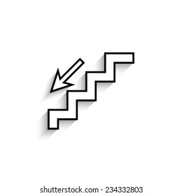 staircase  - vector icon with shadow