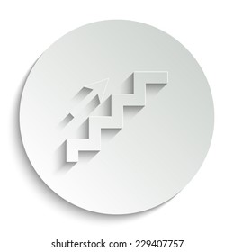 staircase - vector icon with shadow on a round button