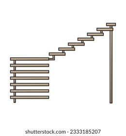 Icono de vector de escalera.Icono de vector de color aislado en la escalera de fondo blanco.