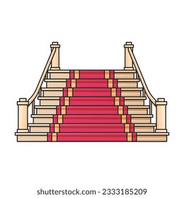 Staircase vector icon.Color vector icon isolated on white background staircase.