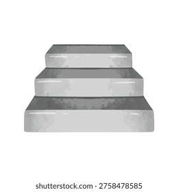 Staircase vector illustration, hand drawn watercolor painting style, staircase clip art, stairs clip art, grey stairs or steps 