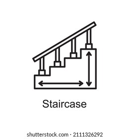 Staircase vector Outline Icon Design illustration. Home Improvements Symbol on White background EPS 10 File