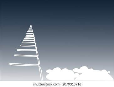 stairs above the clouds. peace and high. holy, heaven, afterlife, religious concept. the door to the sky opens