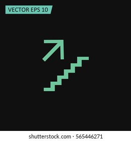 Stairs, abstract sign ladder flat design  Vector Icon.
