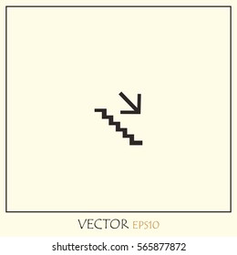 Stairs, abstract sign ladder flat design. Vector Icon.