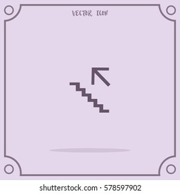 Stairs, abstract sign ladder flat design Vector Icon.