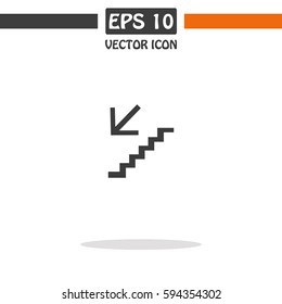 Stairs, abstract sign ladder flat design. Vector Icon.