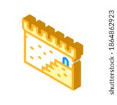 stairs of ancient castle isometric icon vector. stairs of ancient castle sign. isolated symbol illustration