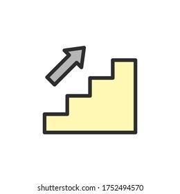 Stairs, arrow icon. Simple color with outline vector elements of shopping center icons for ui and ux, website or mobile application