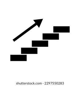 Stairs and arrow icon. Vector.