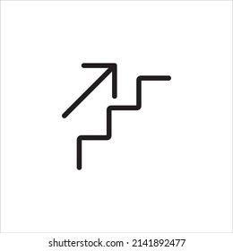 escaleras con símbolo de ilustración de icono de flecha arriba