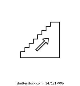 Stairs, arrow up vector icon. Stairs, arrow up vector illustration