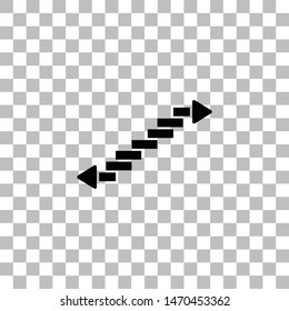 Stairs. Black flat icon on a transparent background. Pictogram for your project