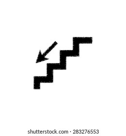  stairs - black vector icon