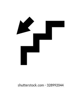 stairs - black vector icon