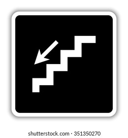 stairs - black vector icon