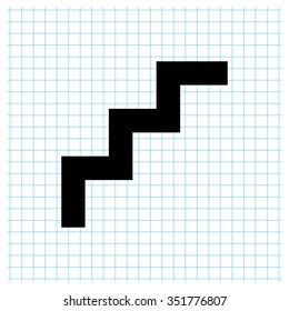stairs - black vector icon