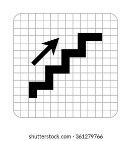 stairs  - black vector icon