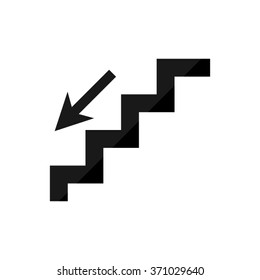 stairs  - black vector icon