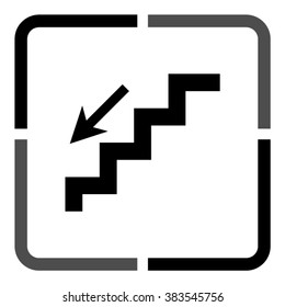 stairs  - black vector icon
