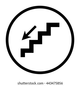 stairs  - black vector icon