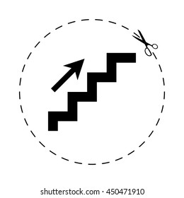 stairs  - black vector icon