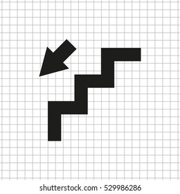 stairs  - black vector icon