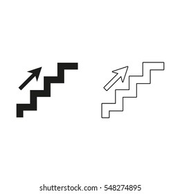 stairs  - black vector icon