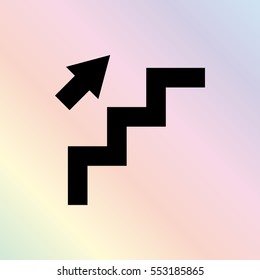 stairs  - black vector icon