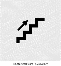 stairs  - black vector icon