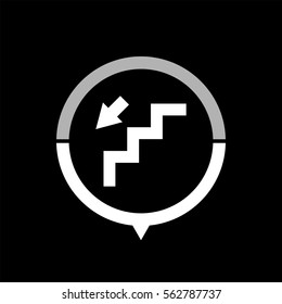 stairs -  black vector icon