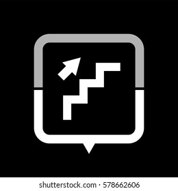stairs -  black vector icon