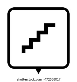 stairs - black vector icon;  message bubble