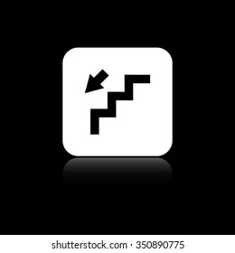 stairs - black vector icon on the white button